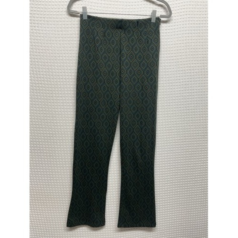 Free People Geo Boho Green Knit Hippie Festival Cozy Chic Pants Women 6 Turkey